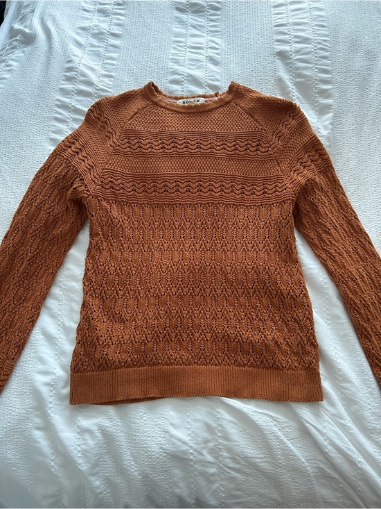 Boden Sweaters - Boden Scalloped Cotton Rust Orange Knit Sweater- Size Medium